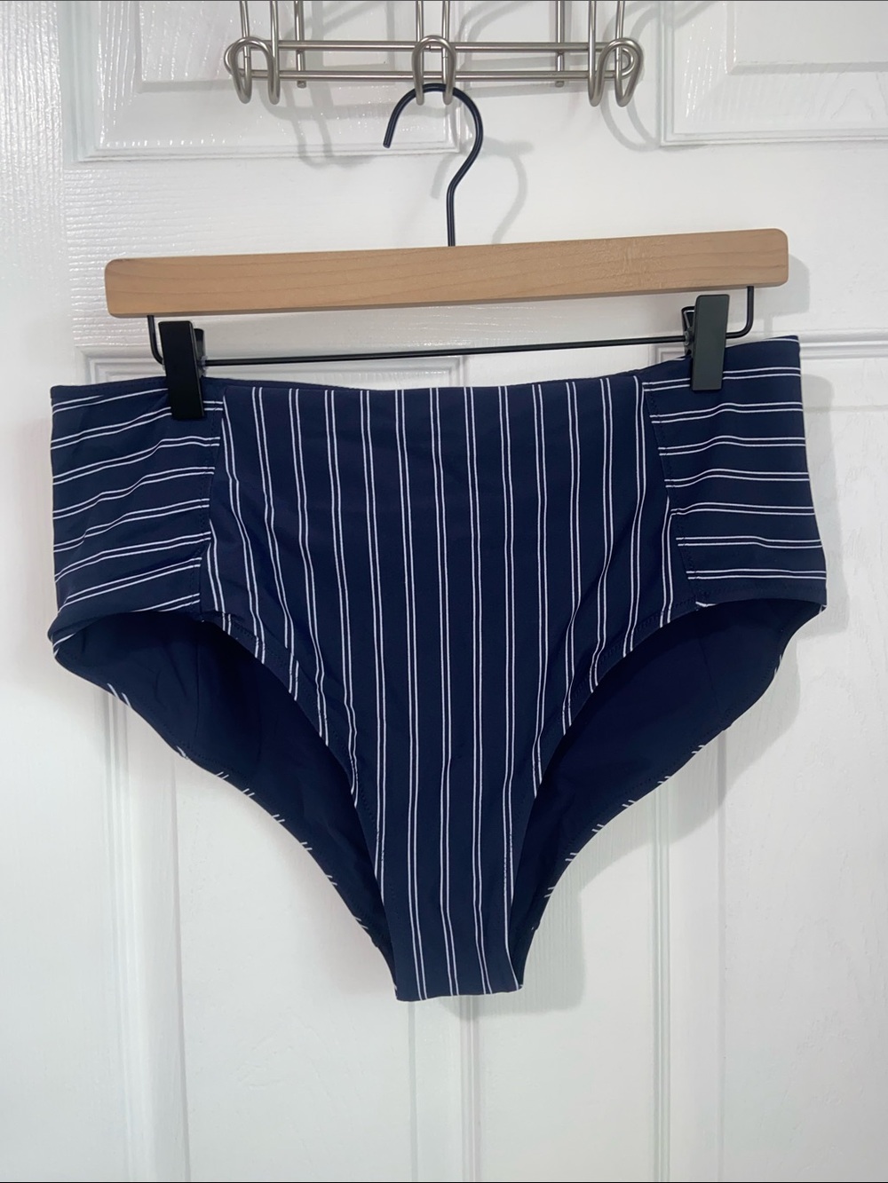 Athleta striped high rise swim bottom